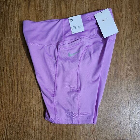 Nike Epic Fast Bike Shorts Lilac Pink Medium M New 7" DQ1040 597 Mid Rise Tight - Picture 3 of 14